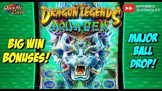 Dragon Legends Aqua Gems Slot Bonus Wins with a MAJOR Progressive HIT [upl. by Silyhp]