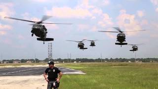 Army Black Hawk Helicopters Landing at Johnson Space Center [upl. by Lielos]