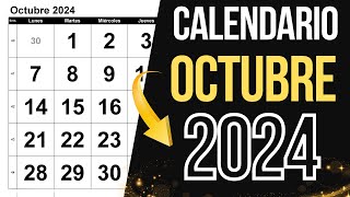 ➥ CALENDARIO OCTUBRE 2024  DATOS DEL MES DE OCTUBRE 2024 [upl. by Nylkoorb]