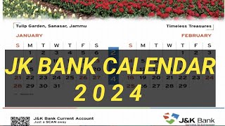 JK BANK CALENDAR 2024  Calendar 2024 [upl. by Eneg]