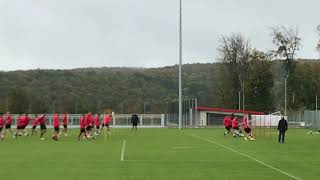 Sprints Grätschen  Flugkopfbälle Trainingsübungen beim 1 FC Heidenheim [upl. by Deevan]