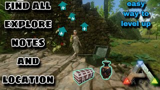 Ark mobile all explore notes location  easy way to level up  arksurvivalevolved [upl. by Ylrebmi]