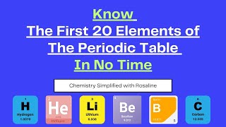 The First 20 Elements of The Periodic Table [upl. by Ykcir]