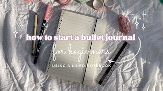 how to start a bullet journal ❀ for beginners 🍡 lined notebook [upl. by Nnylireg]