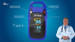 Dr Trust USA Fingertip Pulse Oximeter Professional Series 202  HOW to USE and Features DEMO [upl. by Lawan]