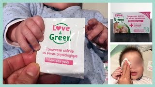 Compresses stériles au sérum physiologique Love amp Green  Monbebearrivecom [upl. by Arrej217]