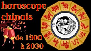 Comment calculer son signe astrologique chinois avec calendrier chinois complet de 1900 à 2030 [upl. by Manas533]