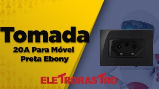 Tomada 20A Para Móvel Preta Ebony Margirius  Eletrorastro [upl. by Aenit773]