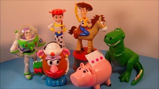 1999 DISNEYS TOY STORY 2 FULL SET OF 6 CANDY DISPENSERS MCDONALDS HAPPY MEAL COLLECTION VIDEO REVIEW [upl. by Ojybbob]