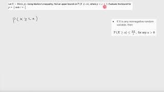 Markov inequality example 1 [upl. by Attelrahc]