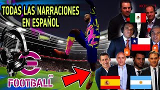 🤔CUAL ES LA MEJOR  Todas las Narraciones en español del nuevo efootball Pes 2022 Mobile [upl. by Anitram]