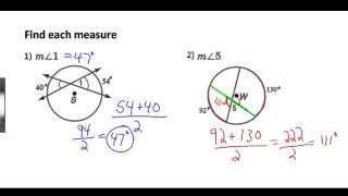 Secants Tangents and Angle Measures [upl. by Fiske]