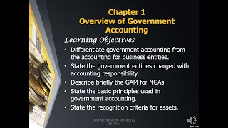 GOVERNMENT ACCOUNTING amp ACCOUNTING FOR NPOs  Chapter 1  Overview of Government Accounting [upl. by Adon]