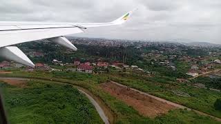 Ethiopian Airlines A350900 ETAWN on final to YaoundeNsimalen and flaps cleanup [upl. by Netniuq]