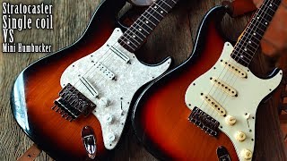 Stratocaster  Single coil vs Single Coil Sized Humbucker [upl. by Yuk346]