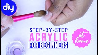 How to Do Acrylic Nails at Home for BEGINNERS 💅🏼Self Taught by Pretty Boss [upl. by Gherlein]