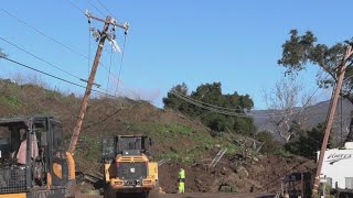 After rain in California mudslides cause major damage in Santa Paula [upl. by Reimer524]