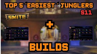 SMITE  TOP 5 JUNGLERS SEASON 11  BUILDS  SMITE GUIDE 🗒️🗒️ [upl. by Mendive]