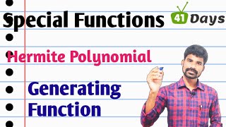 Degree Mathematics  Special Functions  Hermite Polynomial  Generating Function [upl. by Omarr]