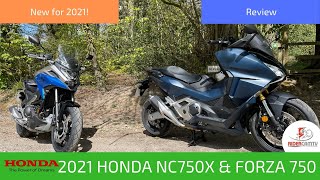 2021 Honda NC 750 X and Forza 750 Comparison  Our First Look [upl. by Larrad606]