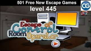 Walkthrough 501 Free New Escape Games level 445  Escape of control room operator  Complete Game [upl. by Suivart]