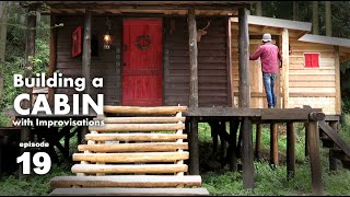 Building a cabin with improvisations 19 quotdoor and stormshutterquot [upl. by Webster]