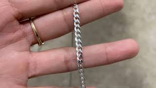 Miabella Solid 925 Sterling Silver Italian 5mm Diamond Cut Cuban Link Curb Chain Necklace Review [upl. by Hteik]