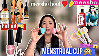 Meesho houl🤌♥️  Fat oil  Boobs oil  Menstrual cup  😱 miss komal gurung [upl. by Hedvah]