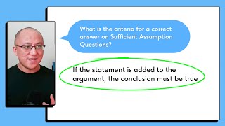 Tips for Sufficient Assumption Questions LSAT Logical Reasoning [upl. by Ebner]