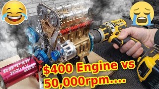 All Metal Model Engine vs 50000 rpm  Will it survive [upl. by Eenahc]