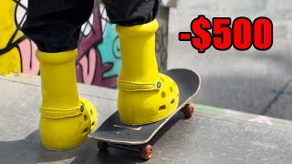 Skating the 500 MSCHF x Crocs Big Yellow Boot [upl. by Defant291]