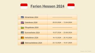 Ferien Hessen 2024 [upl. by Goober907]