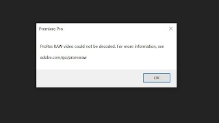 SOLUTION  Premiere Pro could not decode Prores RAW [upl. by Malinin]