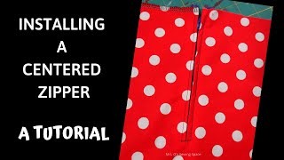 How to Install a Centered Zipper  TUTORIAL [upl. by Deborah93]