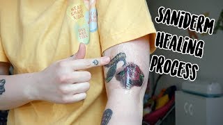 How To Heal Tattoos With Saniderm  Day By Day Process [upl. by Masera565]