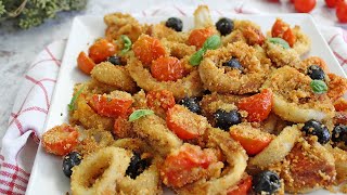 ANELLI DI CALAMARI GRATINATI Facili veloci e croccanti La cucina di Rita [upl. by Llenram]