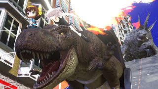 Blender Godzilla and TRex  City Escapade [upl. by Ev]