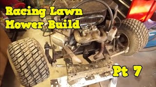 Racing Lawn Mower Built Part 4 Its a roller steering setup and axle instalation [upl. by Volney591]