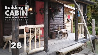 Building a cabin with improvisations 28 “rustic porch railing” [upl. by Riana]