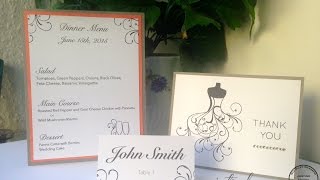 DIY Wedding Place Cards Menus amp Thank You Cards [upl. by Frendel]