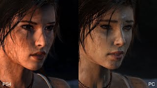 Tomb Raider PS4 Definitive vs PC Ultimate Settings Comparison [upl. by Nosnar77]