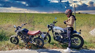 RANDONAUTICA LAPPLICATION DE LA PEUR Hanway Masai Dirt Bike Scrambler 125cc cafe racer 125 OffRoad [upl. by Notreve]