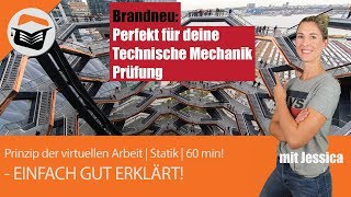 Prinzip der virtuellen Arbeit  Berechnen  Beispiel Einfach erklärt mit Jessica 60 min [upl. by Susette]