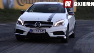 Mercedes A45 AMG test  Ekstrem lille bil [upl. by Eelyek594]