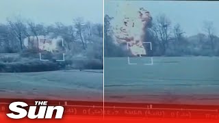 Four Russian tanks destroyed by a single Ukrainian missile ops [upl. by Valda]