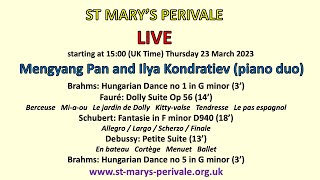 St Marys Perivale LIVE Mengyang Pan amp Ilya Kondratiev piano duo [upl. by Ko486]