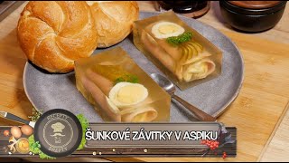 ŠUNKOVÉ ZÁVITKY V ASPIKU PODLE RECEPTU ZE STARÉ KUCHAŘKY ČSN [upl. by Bevin780]