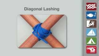 Diagonal Lashing  How to Tie a Diagonal Lashing [upl. by Suraved]