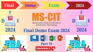 MSCIT Final Exam Demo 2024 Part16  Full Demo 50 Marks all4urknowledge24x7 mscitexam exam [upl. by Laureen]