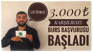 3000₺ KARŞILIKSIZ BURS  BİR ADIMVAR BURS BAŞVURUSU BAŞLADI GERİ ÖDEMESİZ BURS [upl. by Ahsikym]